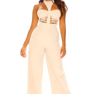 High and Sleek Jumpsuit-Taupe Color!